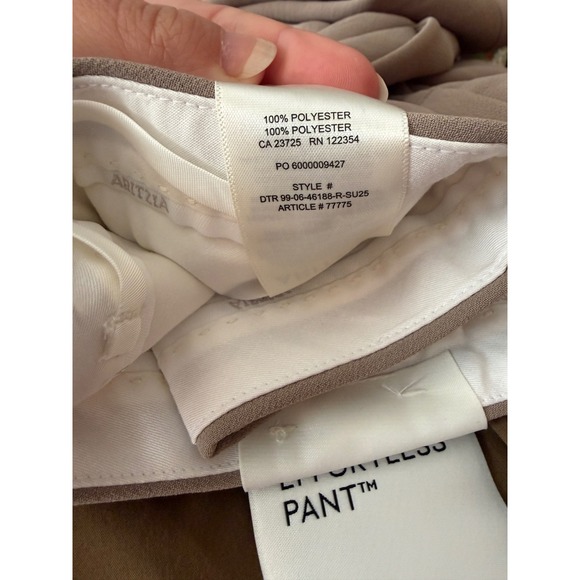 Aritzia The Effortless Wide Leg High Rise Trouser Pant Nomad Taupe Size 12 NWT - Picture 13 of 14